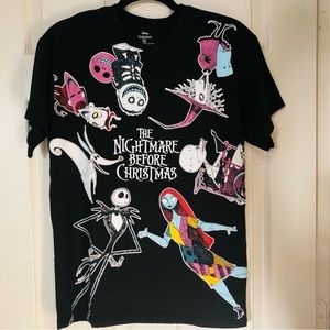 Disney Tim Burton's The Nightmare Before Christmas T-Shirt, Black, Women’s Large